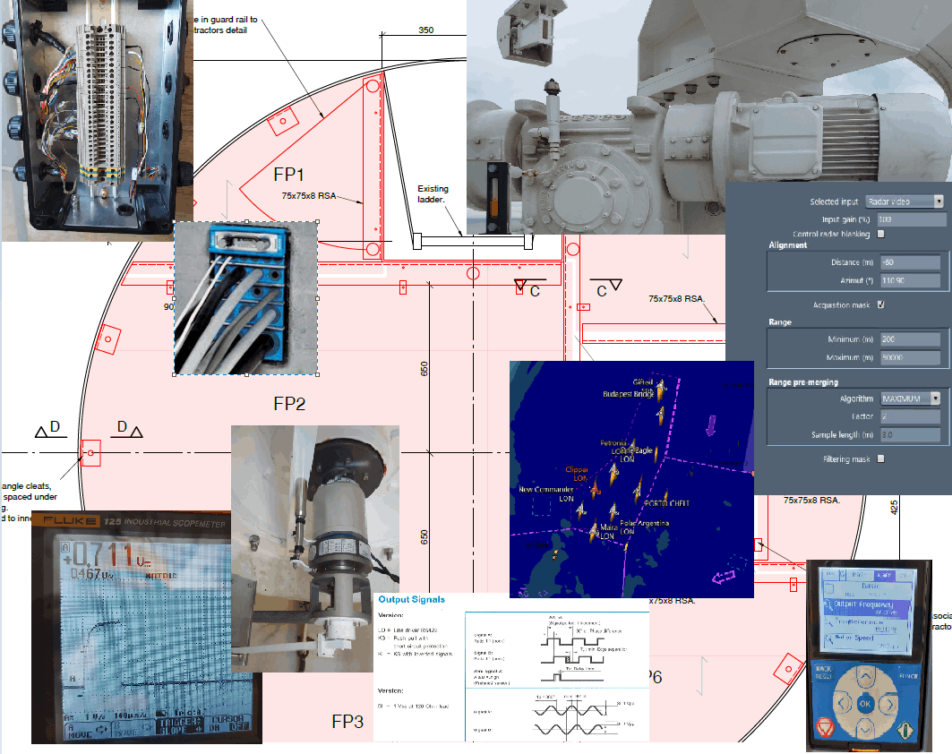 Collage of various different existing VTS equipment